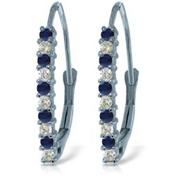 14k Solid Gold Sapphire & Diamond Earrings