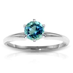14k Solid Gold 0.65ct Blue Topaz Ring