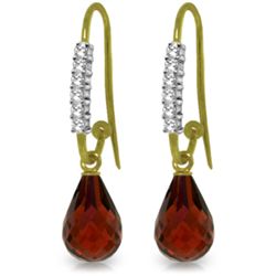 14k YG Earrings with Diamonds & 4.50ct Garnets