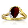 Image 1 : 14K YELLOW GOLD .02ct DIAMOND & 1.50ct GARNET RING