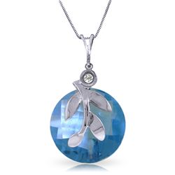 14k WG 5.30ct Blue Topaz & Diamond Necklace
