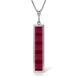 14k Solid Gold 2.50ct Ruby Necklace