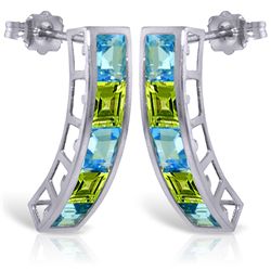 14k Solid Gold Blue topaz & Peridot Earrings
