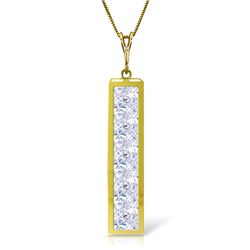 14k Solid Gold 2.25ct Aquamarine Necklace