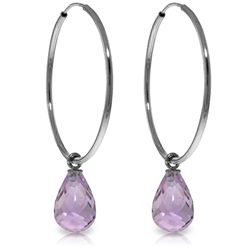 14k WG 4.50ct Amethyst Hoop Earrings