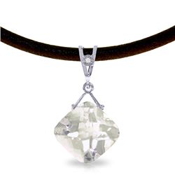 14K White Gold 8.75ct White Topaz & Diamond Necklace