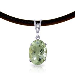 14K White Gold 7.55ct Amethyst & Diamond Necklace