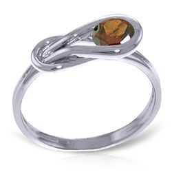 14K White Gold .65ct Round Garnet Infinity Ring