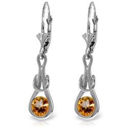 14K White Gold 1.3ct Round Citrine Infinity Earring