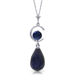 14k White Gold Sapphire 'C' Necklace