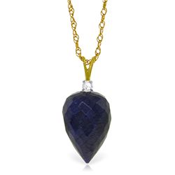14k YG 12.90ct Sapphire & Diamond Necklace