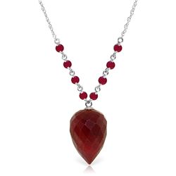 14k Solid Gold Briolette Ruby Necklace