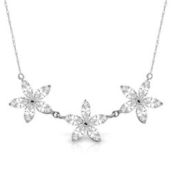 4.75ct 14k White Gold Necklace Natural White Topaz