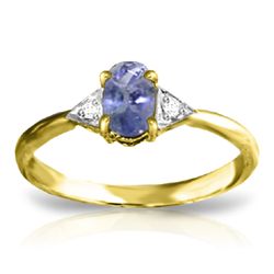 14k Gold 0.40ct Tanzanite Ring with Diamond Accent