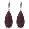 Image 1 : 14K White Gold 40.0ct Ruby & Diamond Earring