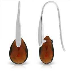14K White Gold 6.0ct Garnet Fish Hook Earring