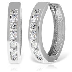 14K White Gold 1.85ct White Topaz Huggie Earring