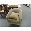 Image 1 : Brown Fabric Swivel Rocker Chair