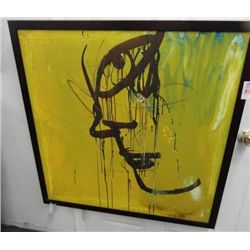 Framed Abstract  Yellow Profile  - Frame Size 40 x 40