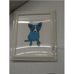 Framed Blue Dog Limited Ed. 79/90 By George Rodrigue - Frame Size 29 x 25