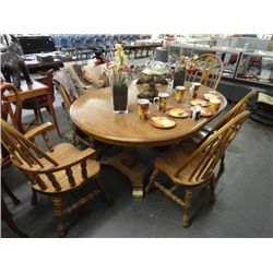 Oak Dining Room Table & 6 Chairs