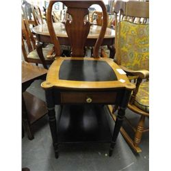 Walnut Leather Inlaid Table