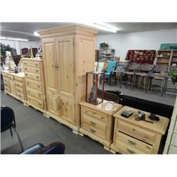 Knotted Pine Dresser, Chest, Armoir & Nightstands (2)