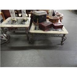 2 Marble & Glasstop Tables - 2 Times the Money