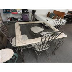 Marble Top Table & 4 Chairs - Needs Glass Top