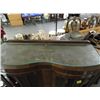 Image 2 : Curved Door China Cabinet w/8 Glass Inserts in Doors - 1 Needs Replacement - 2 Glass Shelves