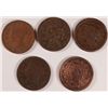 Image 1 : ( 5 ) LARGE CENTS READABLE DATES,  1846, 47, 48, AND  2 1853  LARGE CENTS