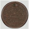 Image 1 : STORE TOKEN "DRUGGIST & BOOK SELLAR" COLUMBIA CITY, IN VF W/HOLE