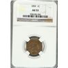 Image 1 : 1859 INDIAN HEAD CENT NGC AU 53