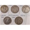 Image 1 : 5-1929-D WALKING LIBERTY HALF DOLLARS AVG CIRC