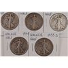 Image 1 : 5-1933-S WALKING LIBERTY HALF DOLLARS AVG CIRC