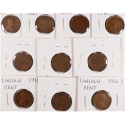 10-1916-S LINCOLN CENTS AVG CIRC
