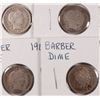 Image 1 : 4 BARBER DIMES (07,08-S,10,14-D) F/XF