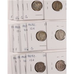 5-1925-D, 5-1926-D & 5-1927-S AVG CIRC MERCURY DIMES