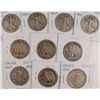 Image 1 : 10 WALKING LIBERTY HALF DOLLARS )16,16-D,17,17-D OBV, 17-S REV, 17-S OBV, 18-S,