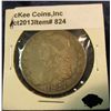 Image 1 : 824. 1827, square base 2 Capped Bust Half Dollar. F-12. Redbook value $100.00.