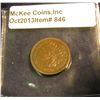 Image 1 : 846. 1870 Indian Head Cent. VF 20. Redbook value $280.00.