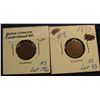 Image 1 : 851. (2) 1873 Open 3 Indian Head Cent. AG-G.