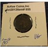 Image 1 : 855. 1875 Indian Head Cent. VG-8. Redbook value $25.00.