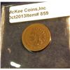 Image 1 : 859. 1876 Indian Head Cent. VG-8. Redbook value $40.00.