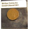 Image 1 : 861. 1878 Indian Head Cent. VF 30. Redbook value $110.00.
