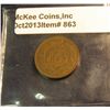 Image 2 : 863. 1879 Indian Head Cent. EF 40. Redbook value $70.00.