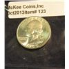 Image 1 : 123. 1960 D Washington Quarter. Toned Unc. Redbook value $20.00