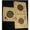 Image 1 : 154. 1913 P T.1 F-12, 14 D (key date) G-4, & 19 S G-4 Buffalo Nickels. Redbook value $115.00.