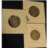 Image 2 : 154. 1913 P T.1 F-12, 14 D (key date) G-4, & 19 S G-4 Buffalo Nickels. Redbook value $115.00.