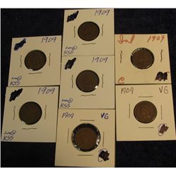 902. (7) 1909 P Indian Head Cent. G-VG. Redbook value $90.00.